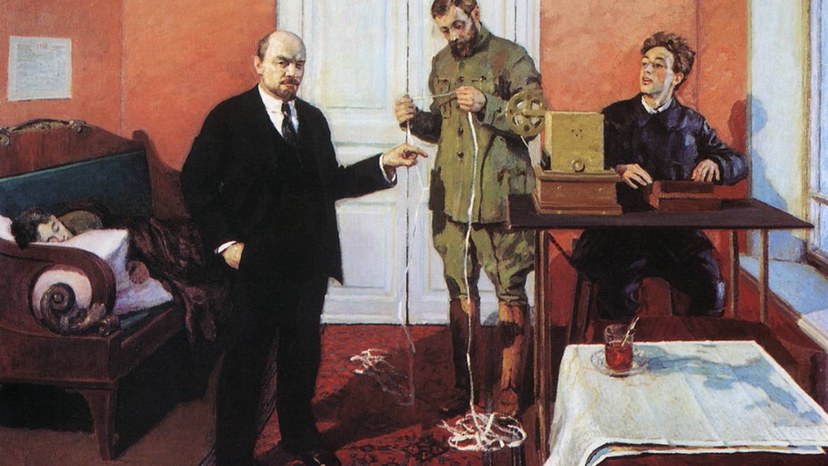 Игорь Грабарь «В. И. Ленин у прямого провода» (фрагмент), 1933г.