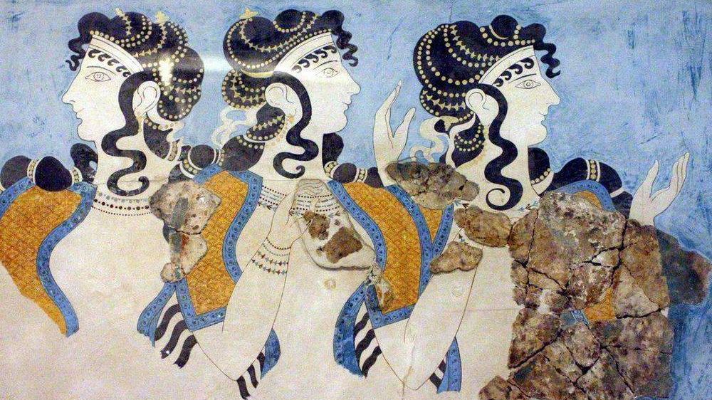 Женщины в голубом. Фреска из Кносского дворца