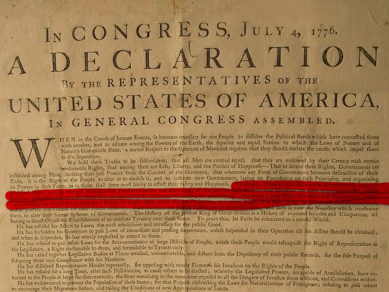 Декларация независимости США, 1776 год. Преамбула