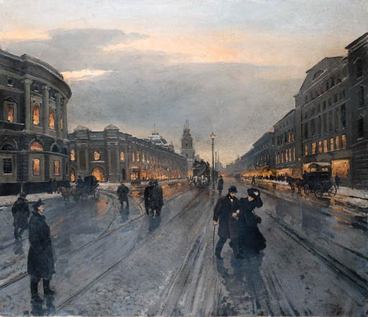 Александр Беггров. Вечер на Невском проспекте, 1882