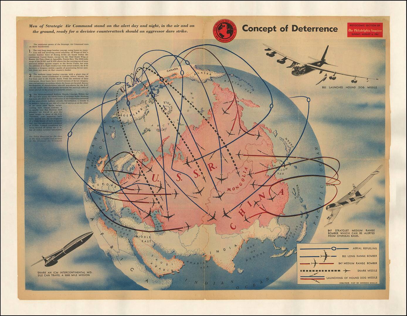 Карта антисоветской пропаганды 1961 года — концепция сдерживания. Холодная война.