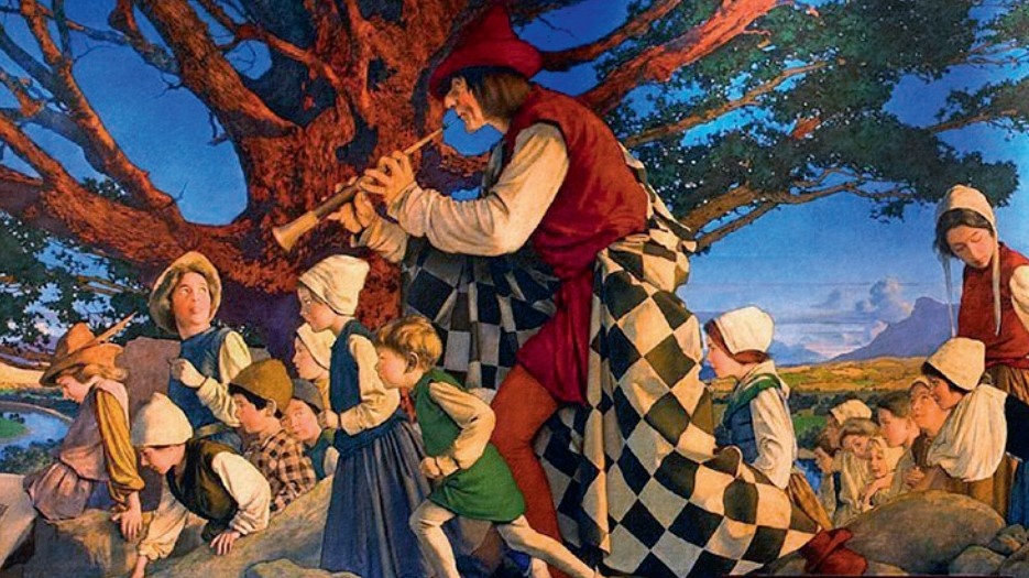 Максфильд Пэрриш. Гамельнский крысолов. 1909