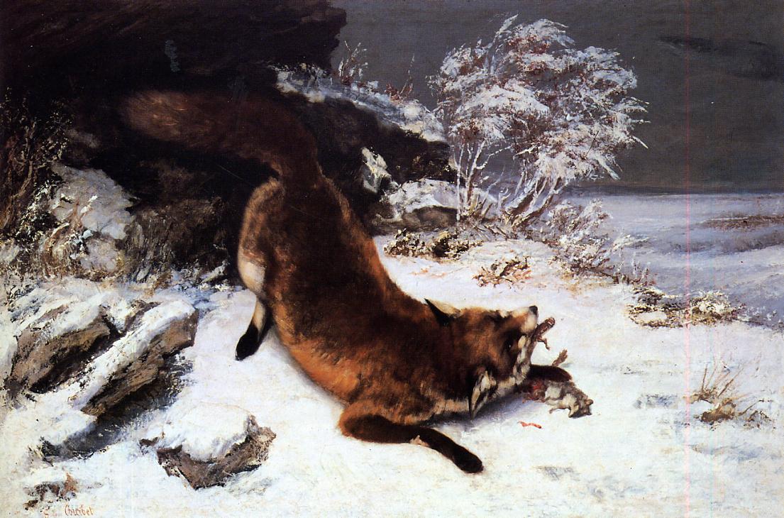 Гюстав Курбе. Лиса на снегу. 1860