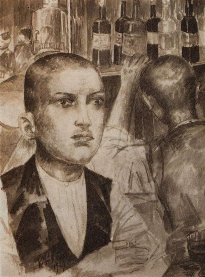 Кузьма Петров-Водкин. Гарсон парижского кафе. 1924