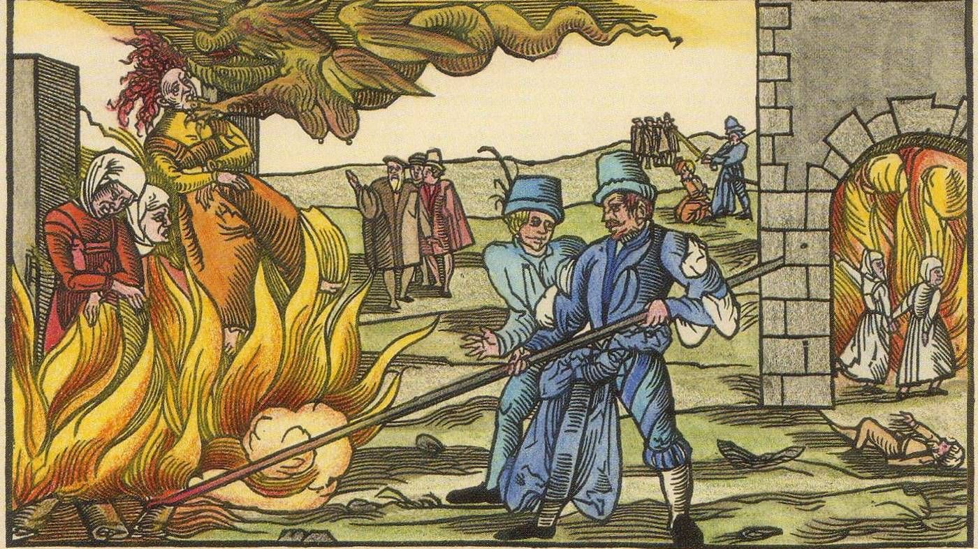 Сожжение ведьм у замка Рейнштейн (близ г. Бланкенбург). 1555 г.