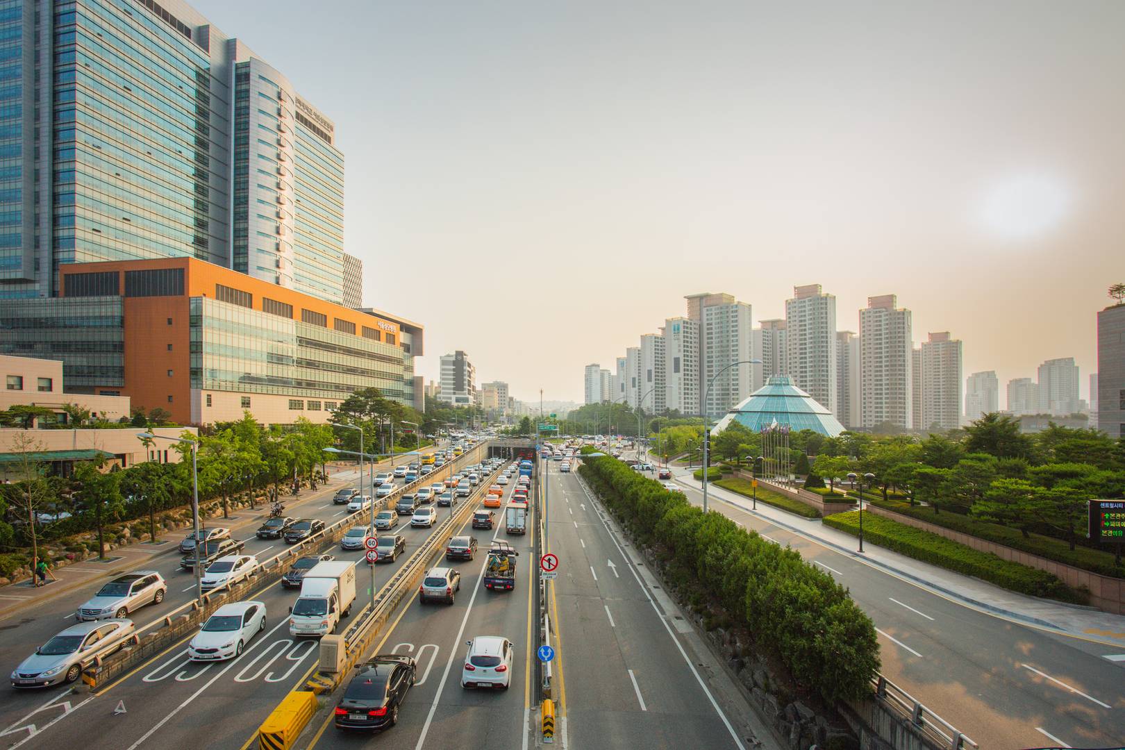 Южная Корея, Сеул, мегаполис, город, машины