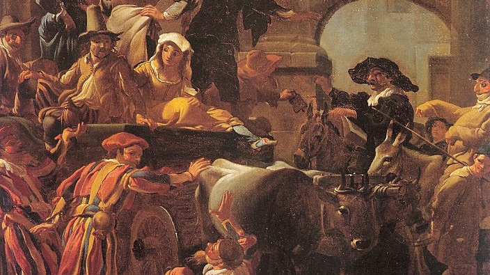 Ян Миль. Карнавал в Риме (фрагмент). 1653