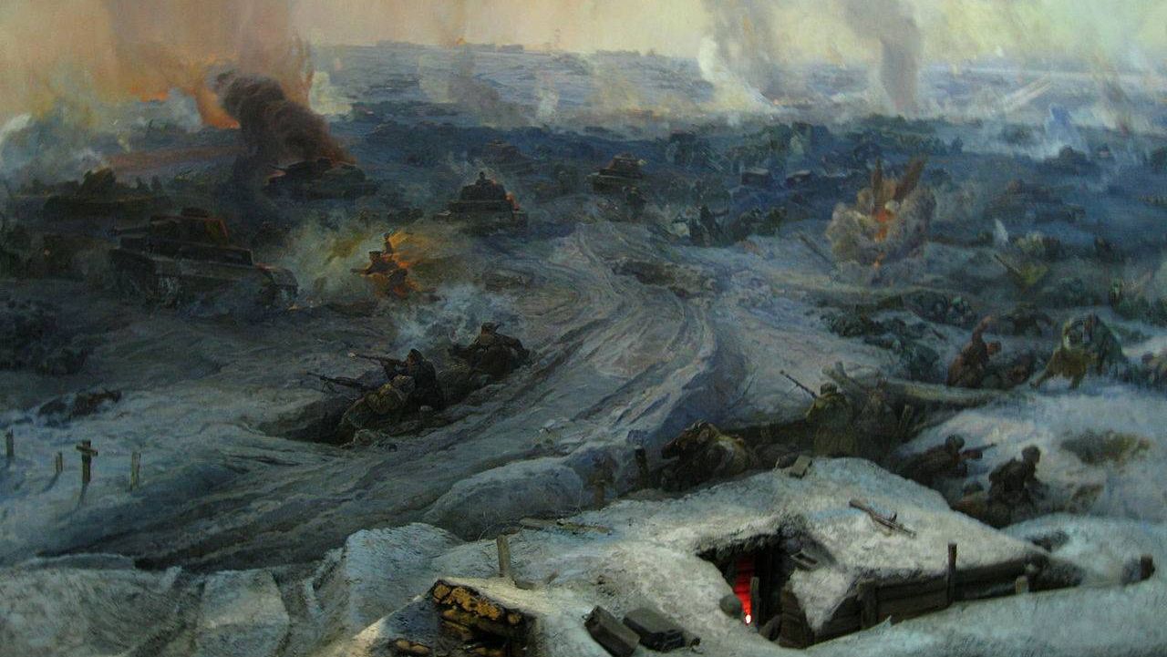 Фрагмент панорамы «Разгром немецко-фашистских войск под Сталинградом» в музее-панораме «Сталинградская битва»