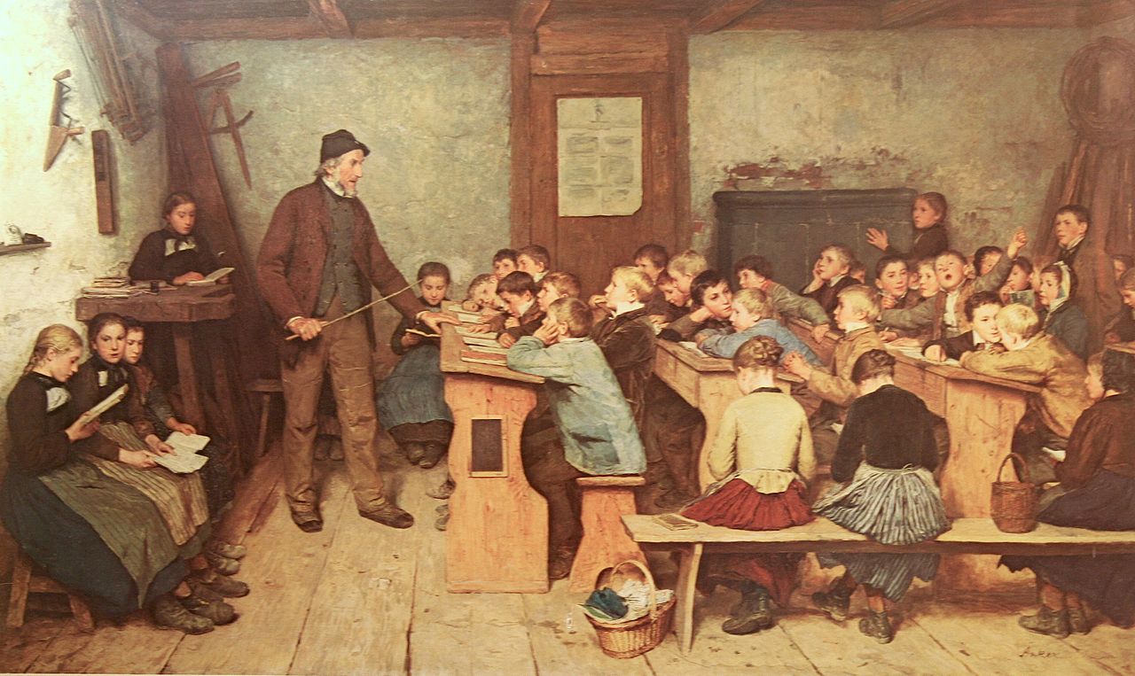 Альберт Анкер. Сельская школа в 1848 году. 1896