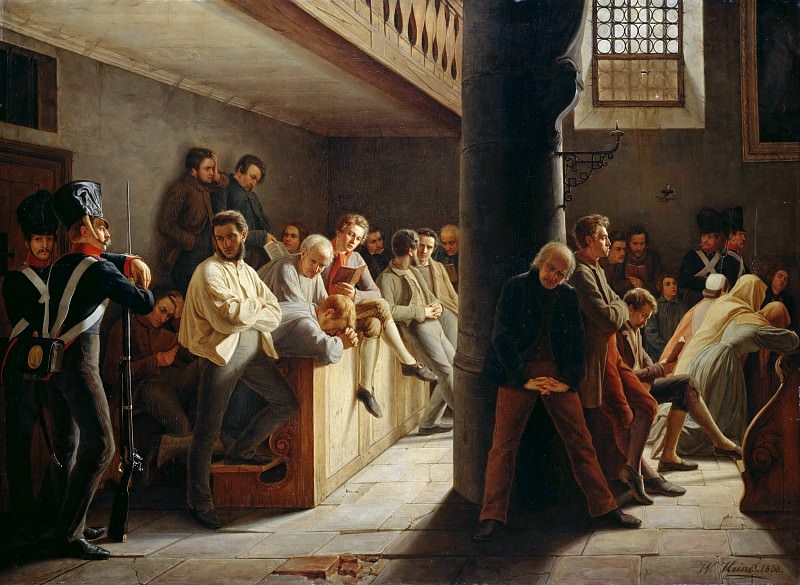 Вильгельм Йозеф Гейне. Служба в тюремной церкви. 1838