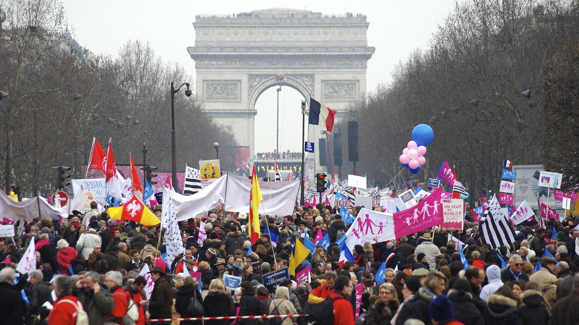 Демонстрация против однополых браков в Париже [(cc) Olevy]