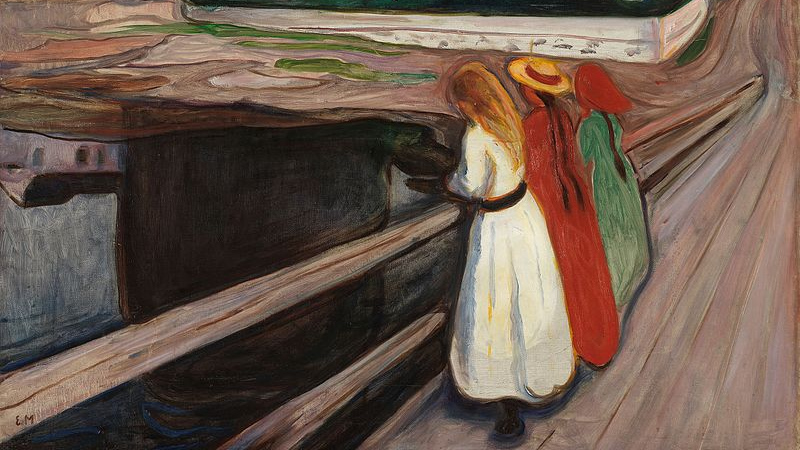 Эдвард Мунк. Девушки на мосту (фрагмент). 1901