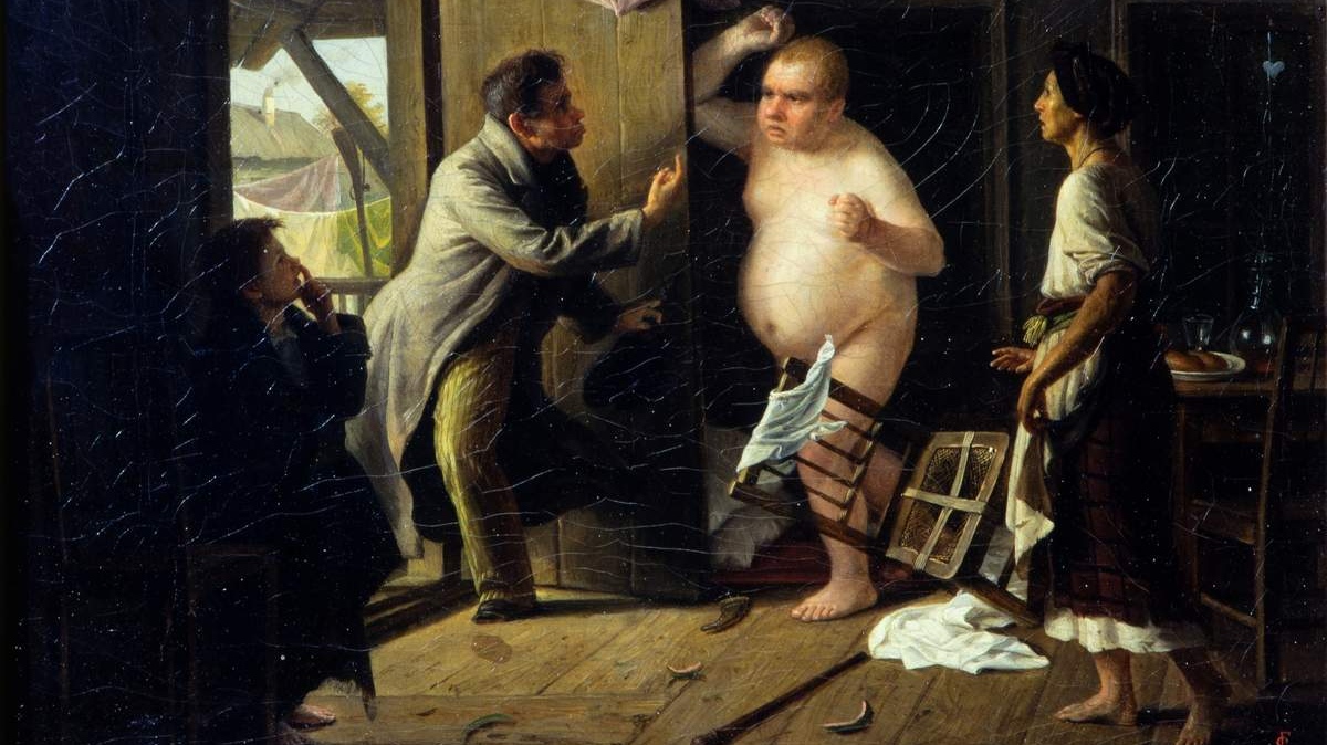 Сергей Грибков. Ссора Ивана Ивановича с Иваном Никифоровичем (фрагмент). 1864