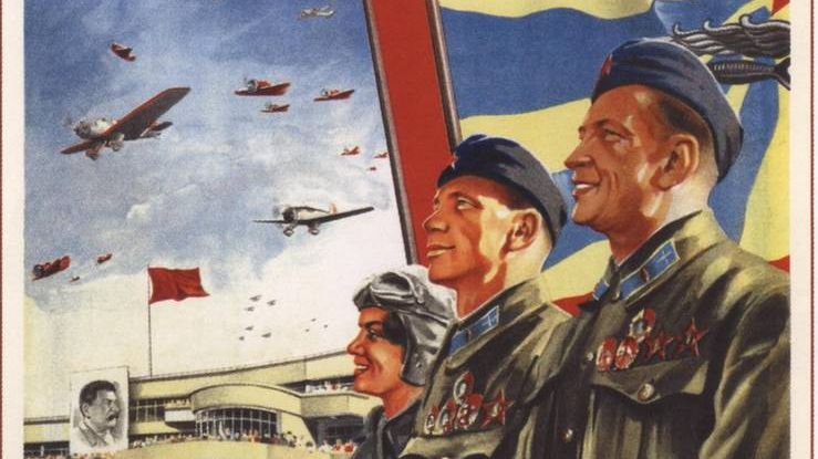 Жуков Н., Добровольский В. Да здравствуют Советские летчики, гордые соколы нашей Родины! (фрагмент). 1939