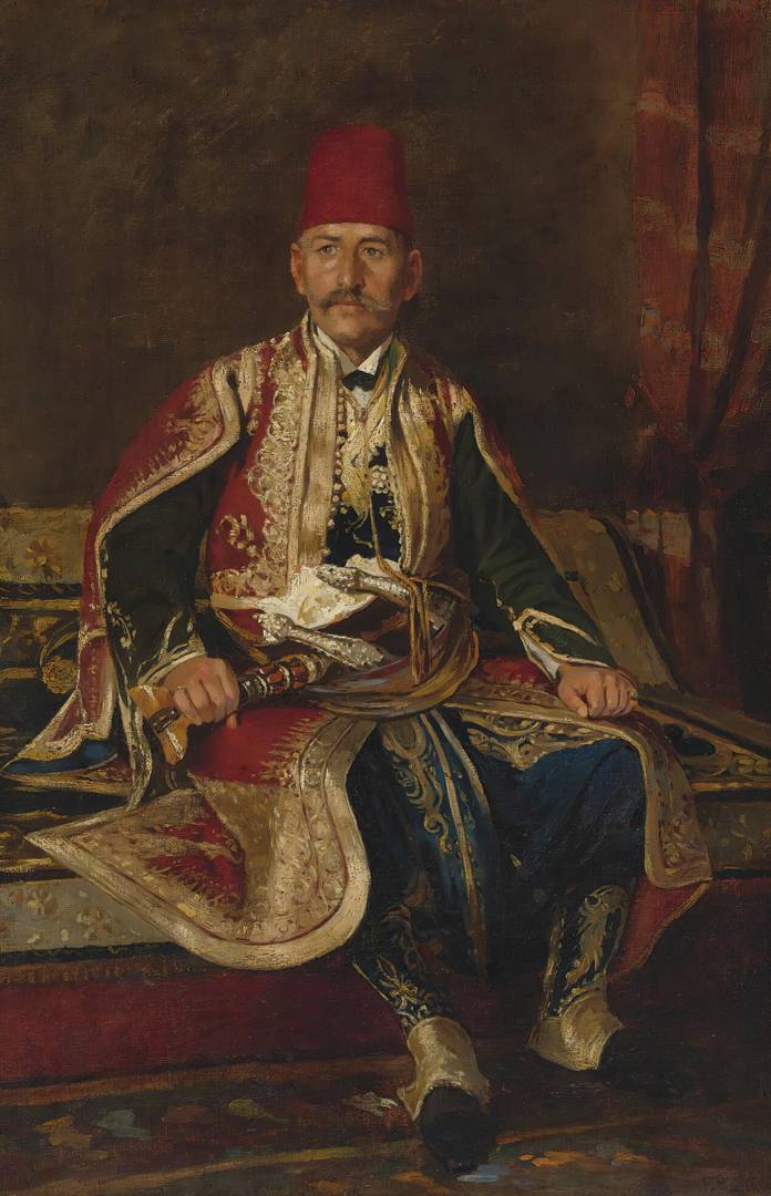 Франц Лео Рубен. Турецкий дворянин в интерьере с коврами