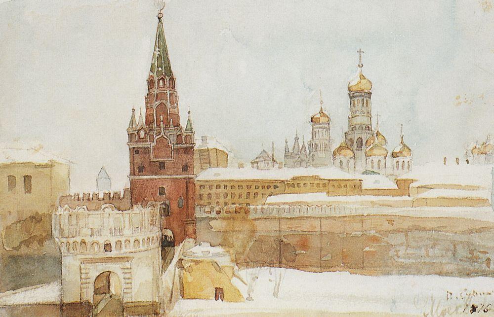 Василий  Суриков. Вид на Кремль зимой. 1876