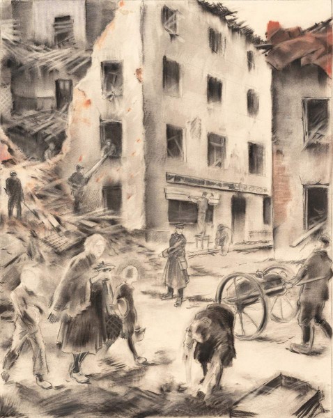 Евгений Белуха. После бомбежки. 1942