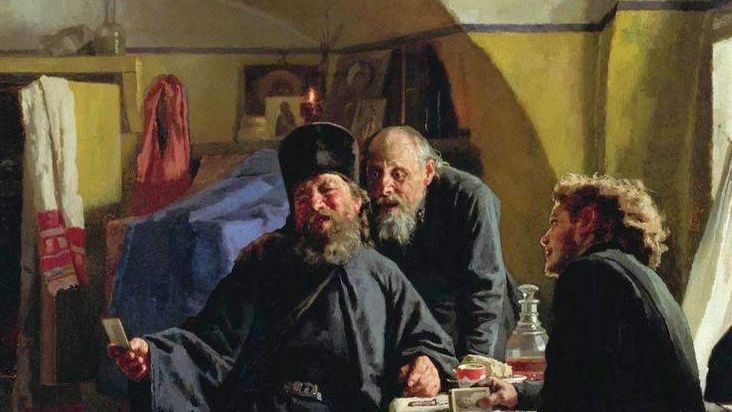 Николай Неврев. Монахи. Фрагмент. 1880