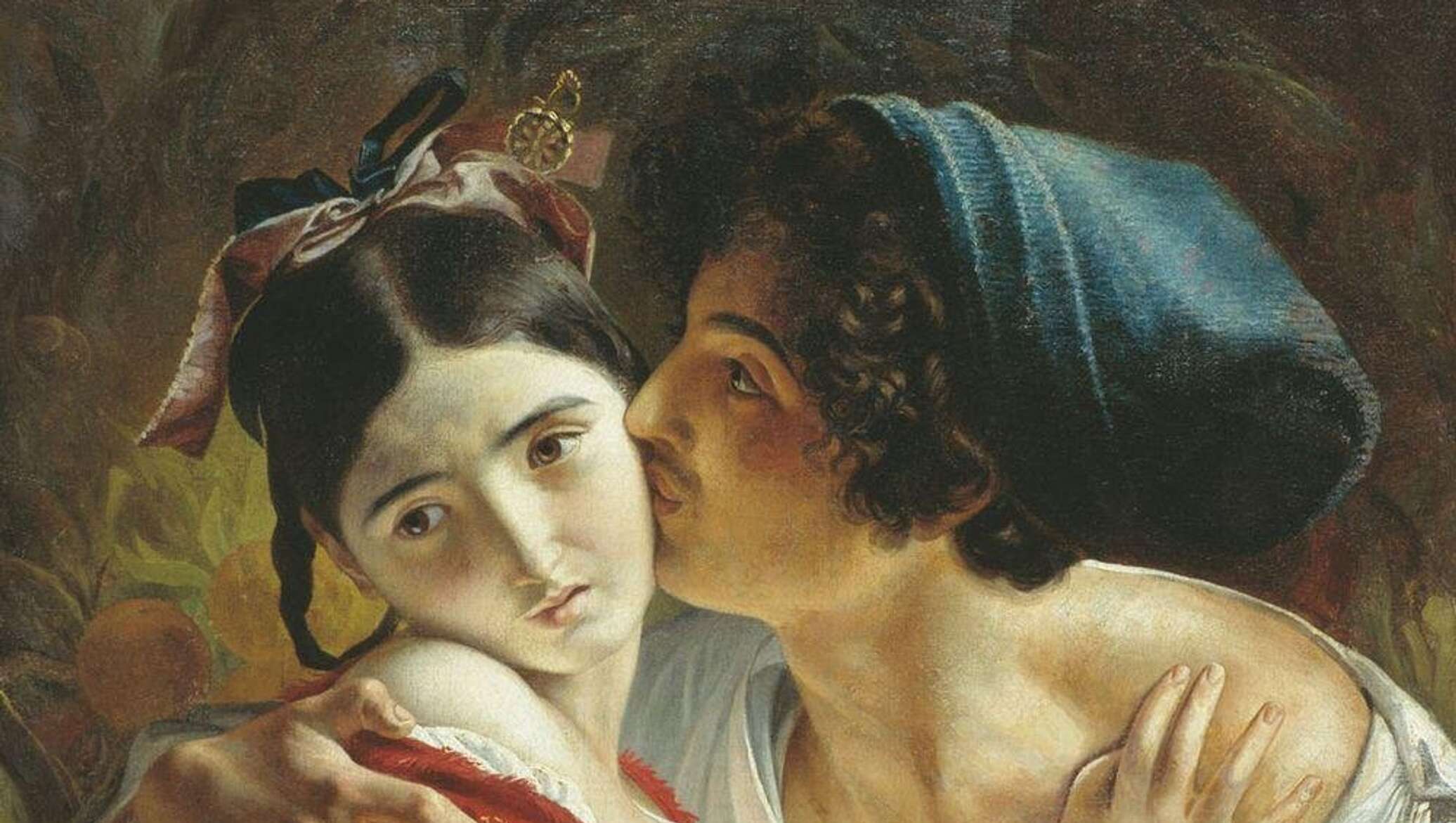 Фёдор Моллер. Поцелуй (фрагмент). XIX век