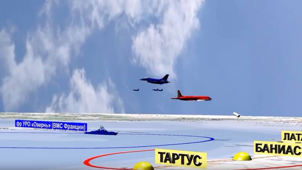Цитата из 3D анимации катастрофы Ил-20 в Сирии