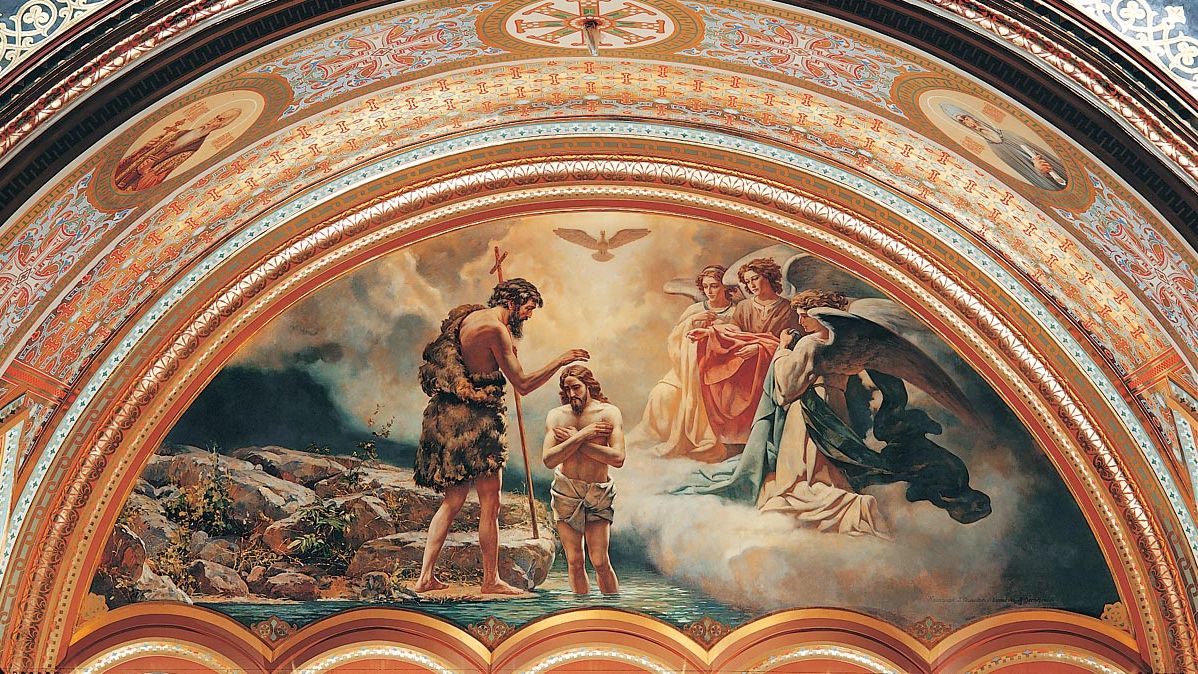 Крещение Господне. Северный тимпан Храма Христа Спасителя. Масло, 540×1230 см, 2000 г