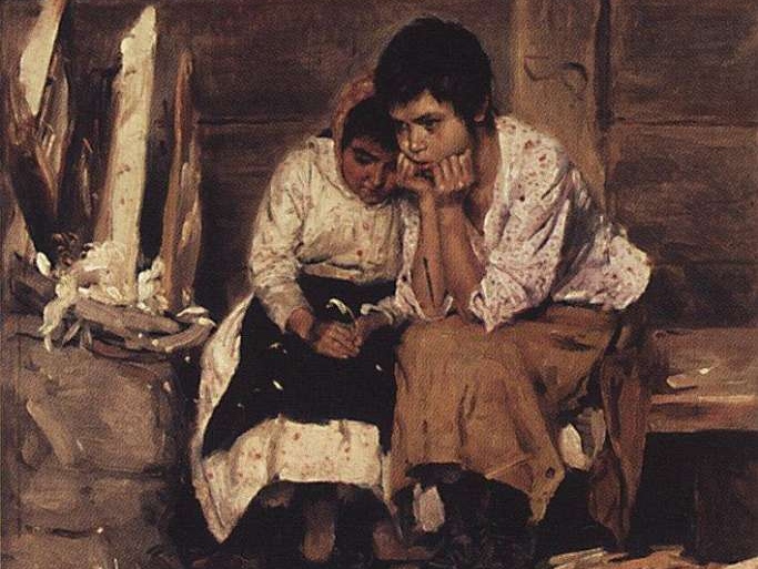 Владимир Маковский. За щепой (фрагмент). 1892