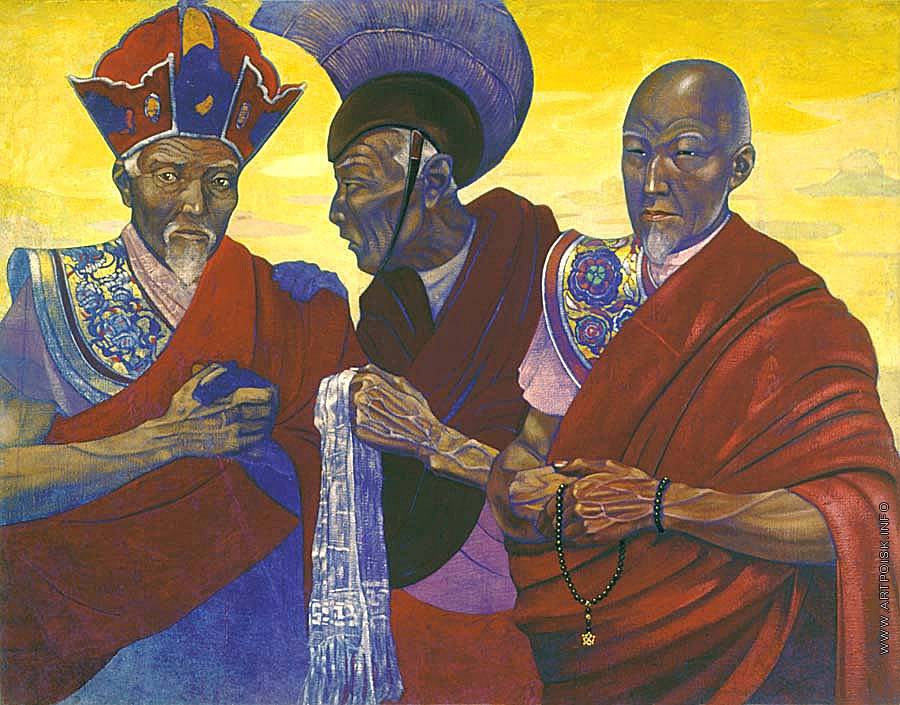 Святослав Рерих. Ламы из секты «красных шапок». 1924-1925