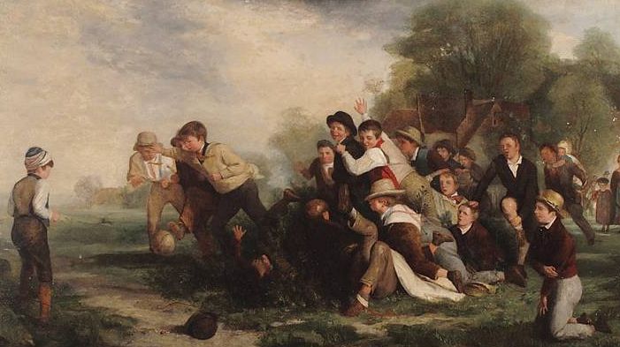 Томас Уэбстер. Игра в футбол (фрагмент). 1839