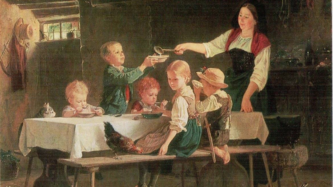 Бенджамин Вотье. Дети за обедом (фрагмент). 1857