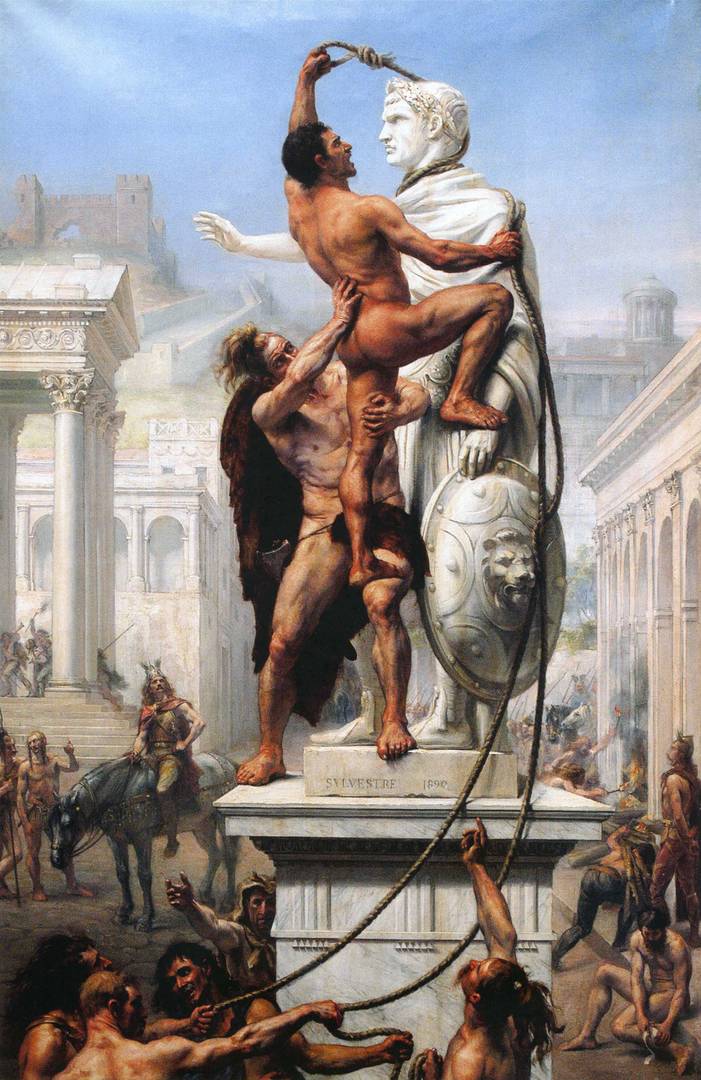 Жозеф-Ноэль Сильвестр. Разграбление Рима варварами в 410 г. 1890 год.