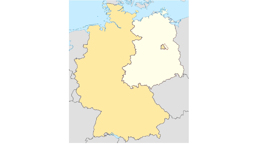 Восточная и Западная Германия на карте