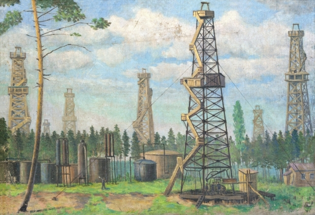 В. Баталов. Краснокамские нефтепромыслы. Конец 1930-х