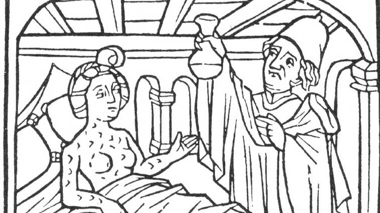 Гравюра «Лечение сифилиса» (фрагмент). 1498