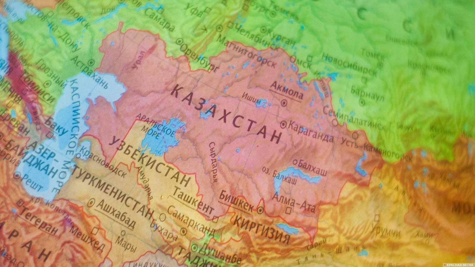 Казахстан на карте россии границы с областями и городами на русском языке географическая карта