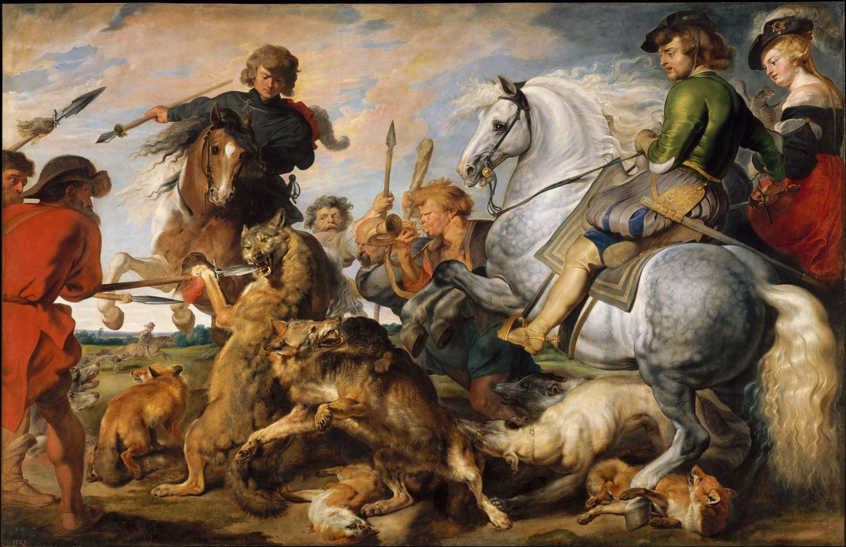 Питер Пауль Рубенс. Охота на волка и лису. 1621