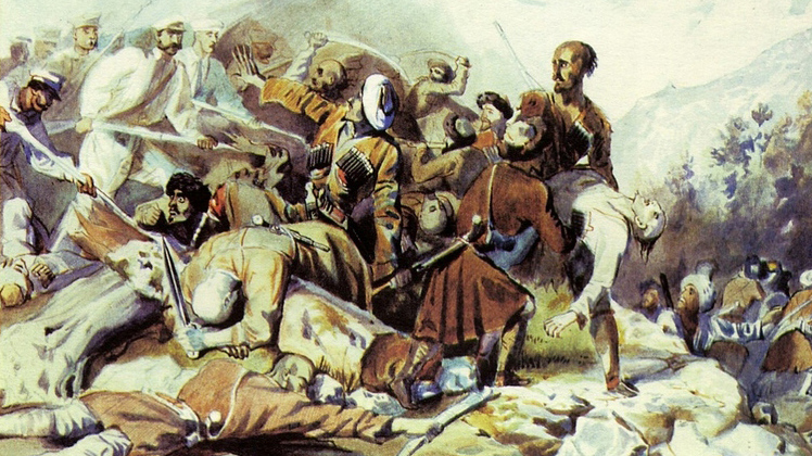 М. Ю. Лермонтов. Эпизод сражения при Валерике 23 июля 1840 года.