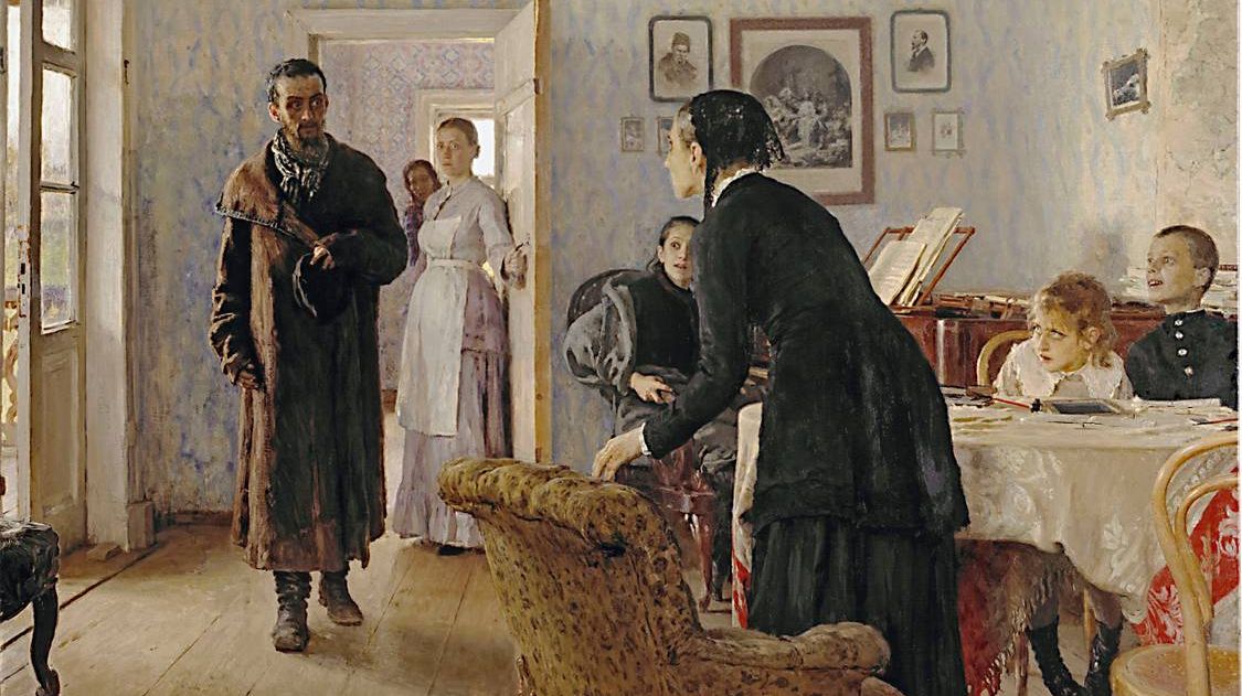 Репин Илья. Не ждали (фрагмент). 1884-1888