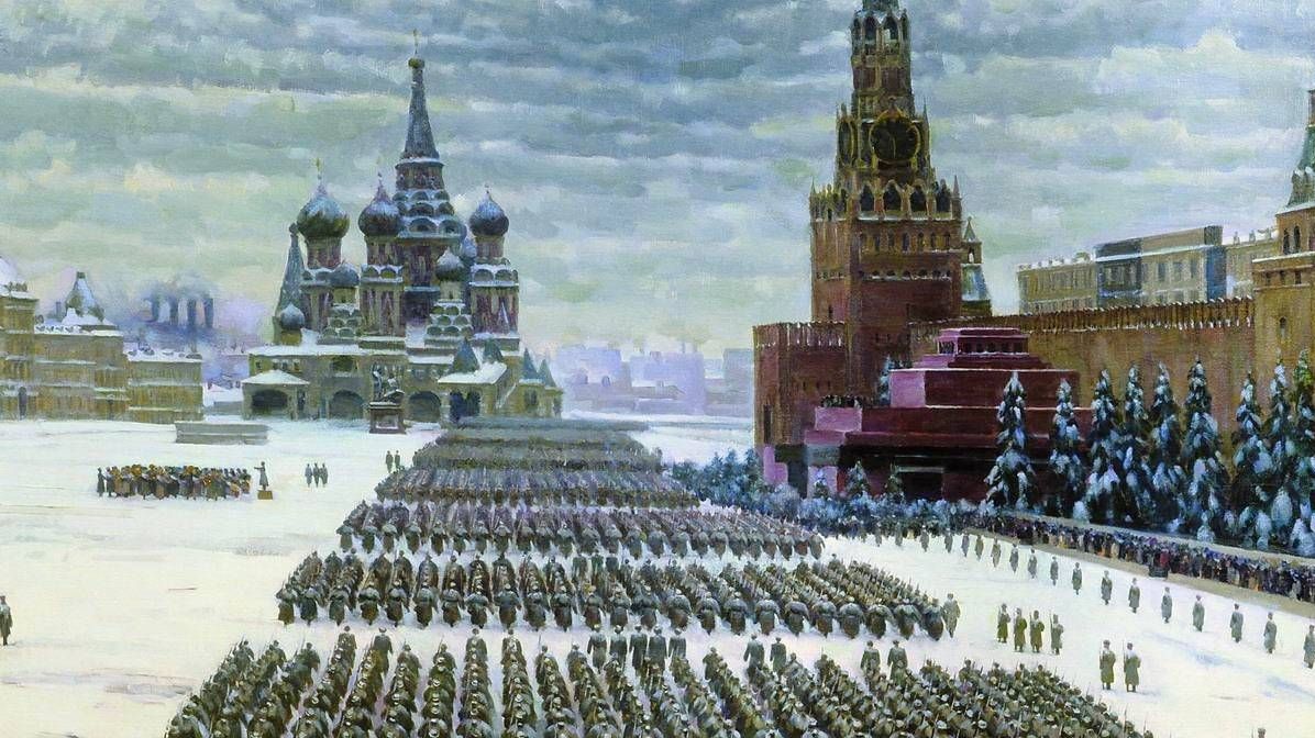 Константин Юон. Парад на Красной площади 7 ноября 1941 года. 1949