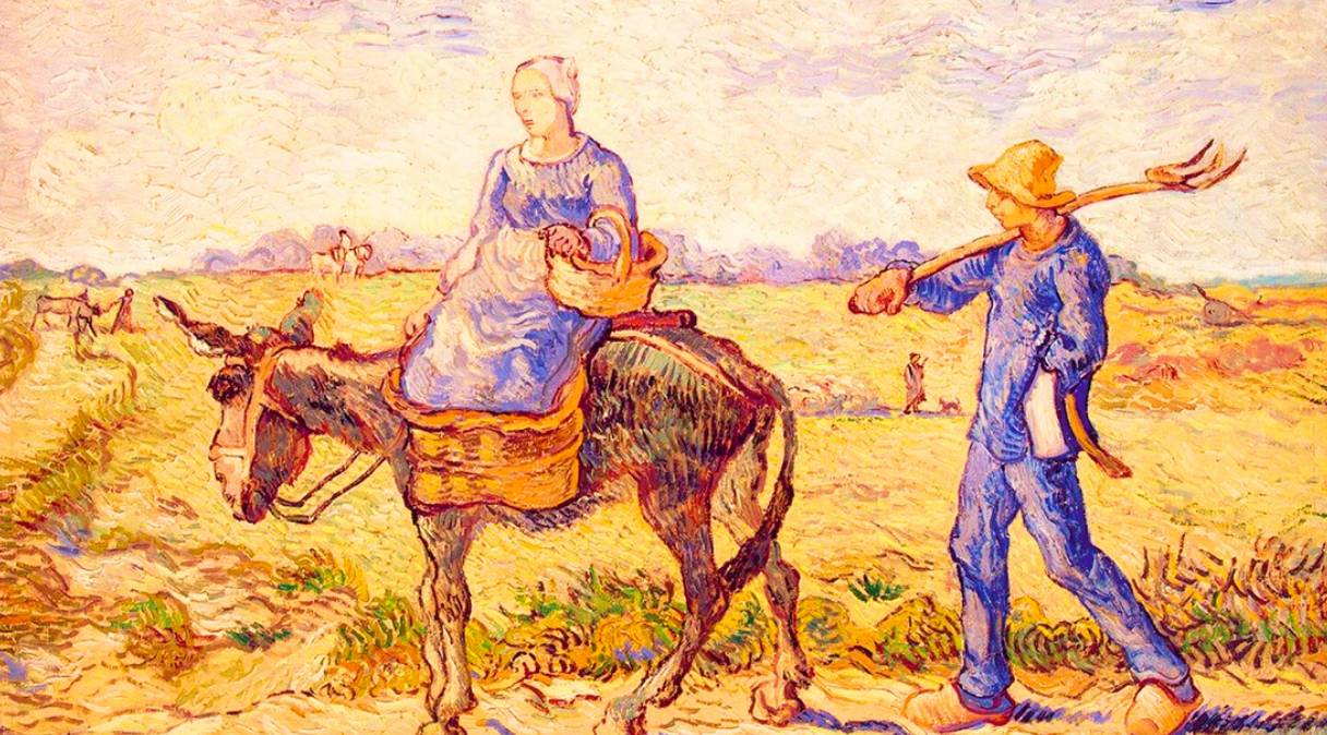 Винсент Ван Гог. Утро. Крестьяне, идущие работать. 1890