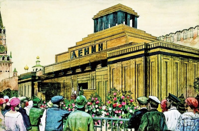 Исаак Бродский. У Мавзолея Ленина. 1924