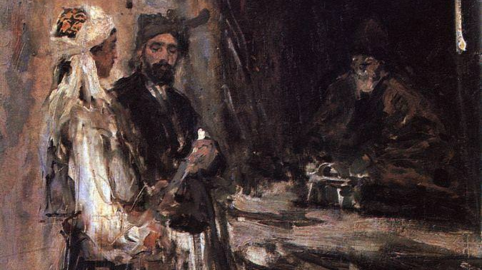 Константин Коровин. Покупка кинжала (фрагмент). 1889