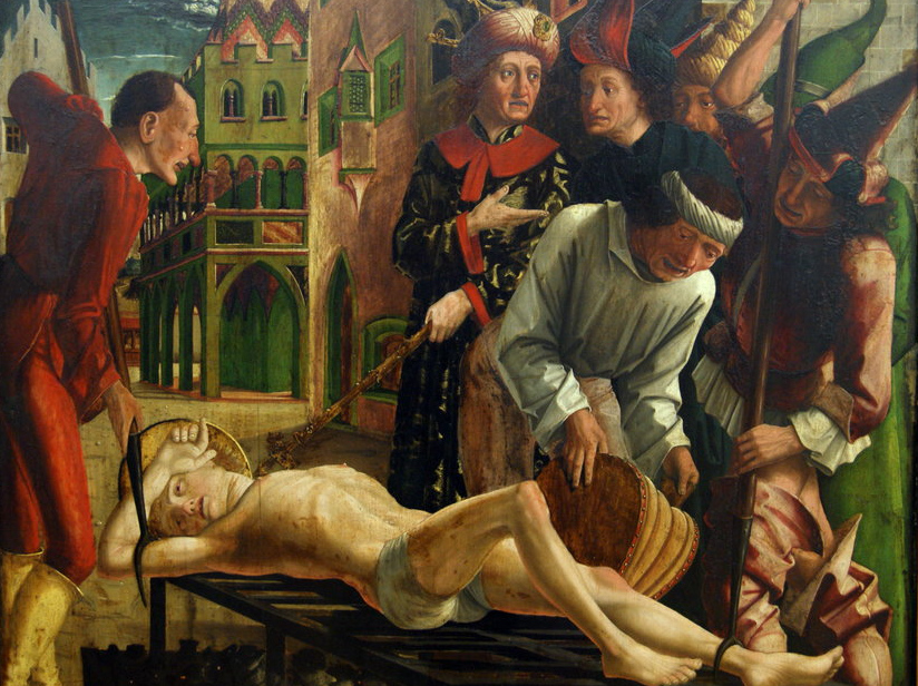 Михаэль Пахер. Мученичество Святого Лаврентия (фрагмент). 1480