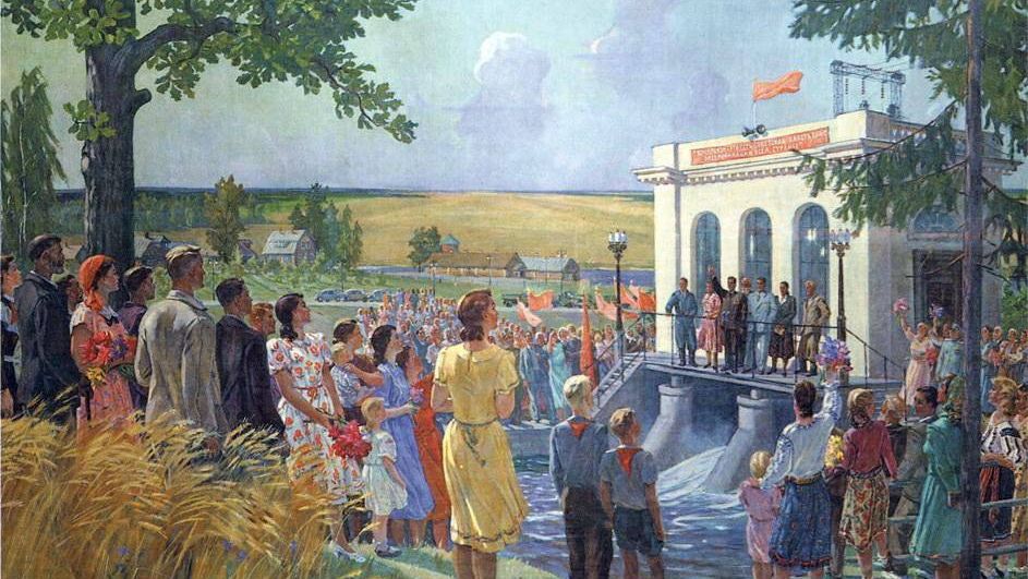 Александр Дейнека. На открытии колхозной электростанции. 1952
