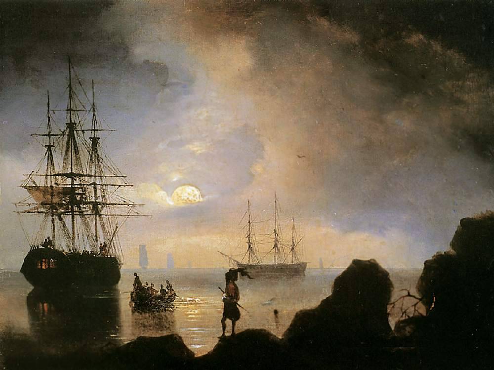 Иван Айвазовский. Ночь. Контрабандисты. 1836