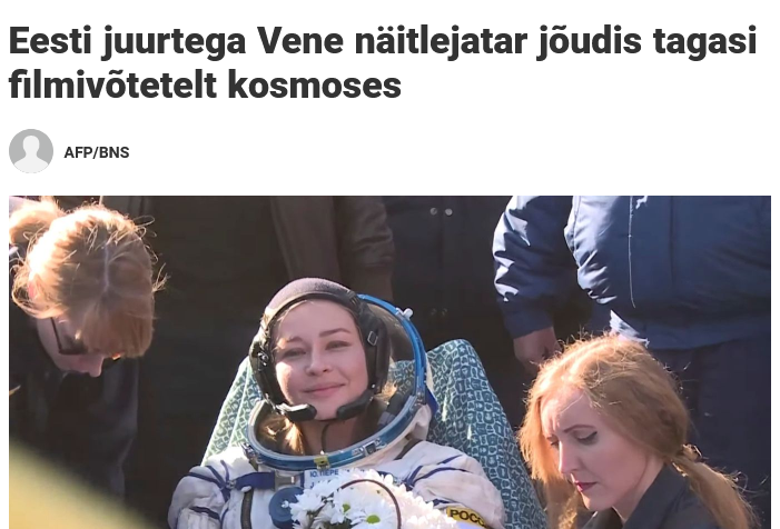 Screenshot 2021-10-17 at 16-01-52 Eesti juurtega Vene näitlejatar jõudis tagasi filmivõtetelt kosmoses