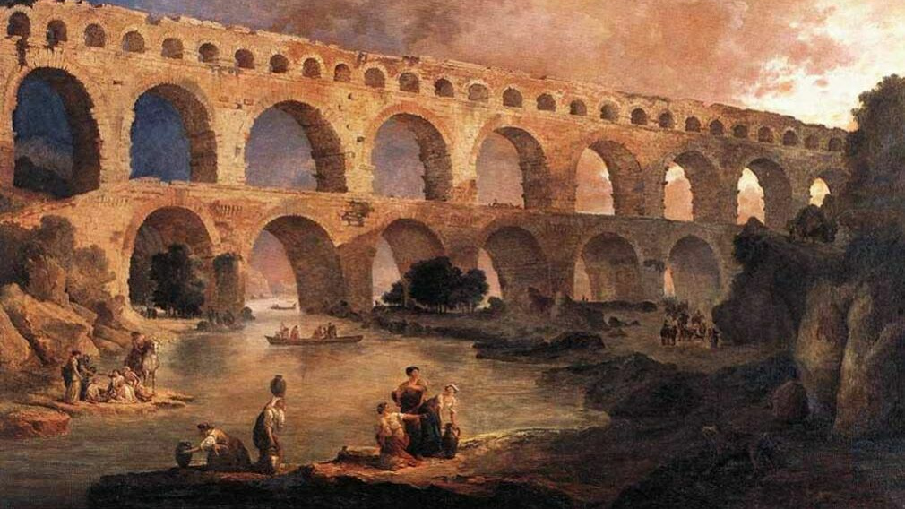 Юбер Робер. Пон-дю-Гар. Римский акведук через реку Гар. 1787