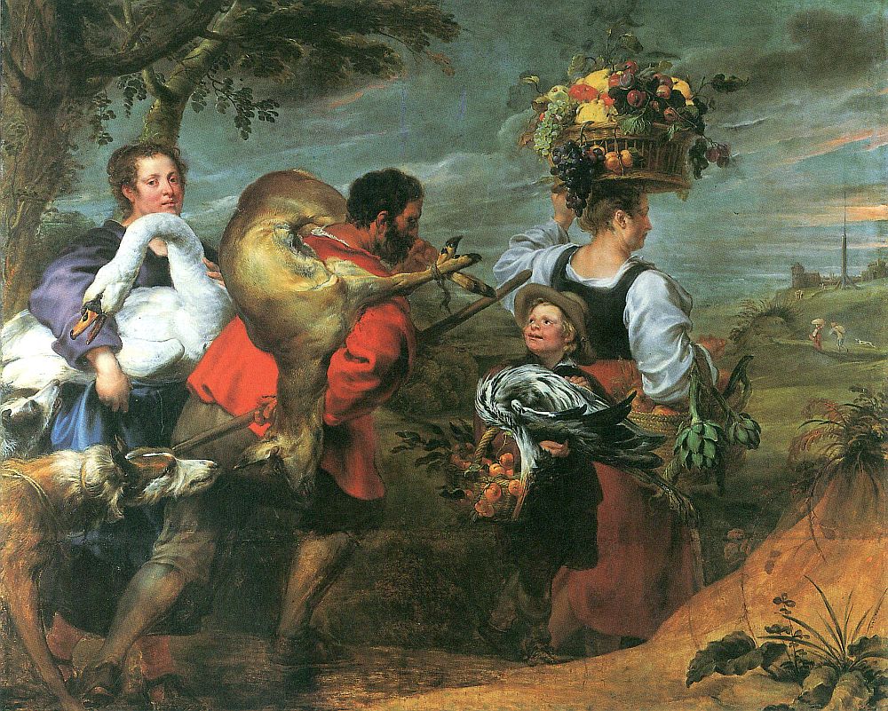 Иоганн Бокхорст, Франс Снейдерс. Крестьяне по дороге на рынок. 1635 — 1640-е