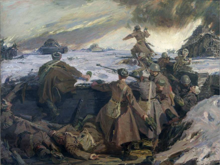 Д. Мочальский. Подвиг 28 панфиловцев. 1942