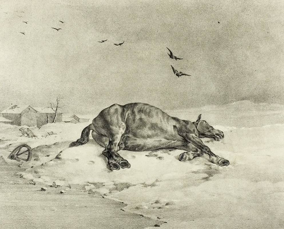 Теодор Жерико. Мертвая лошадь. 1823 (Не смогла)