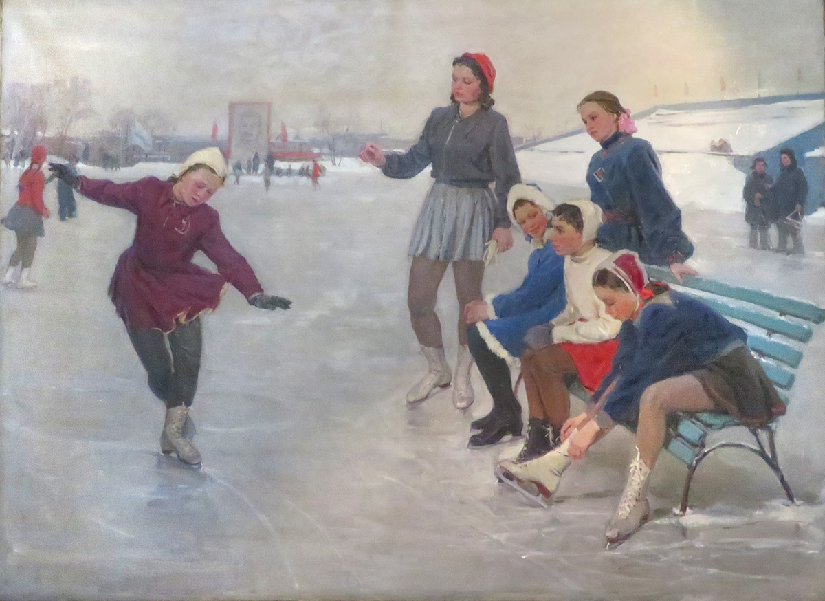 Н. А. Сергеева. Юные фигуристки. 1950